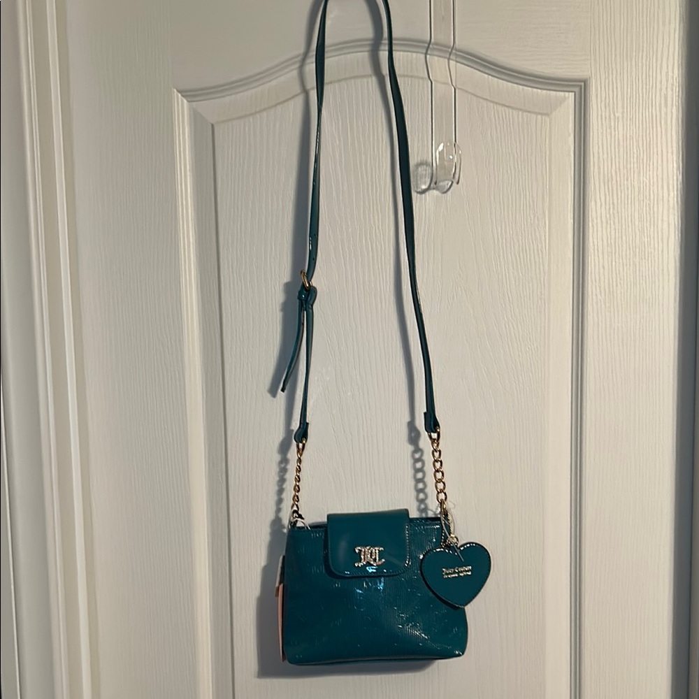 Juicy Couture Green and Gold Crossbody Bag with Textured Design